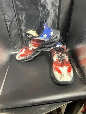 Men's Patriotic Red White Blue Athletic Sneakers